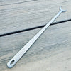 Classic style crescent moon forged and filed hot dog roasting fork