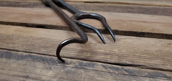 Hand Forged Enkidu Of The Wild BBQ set, Fork 'n Flipper, Single piece forgings.