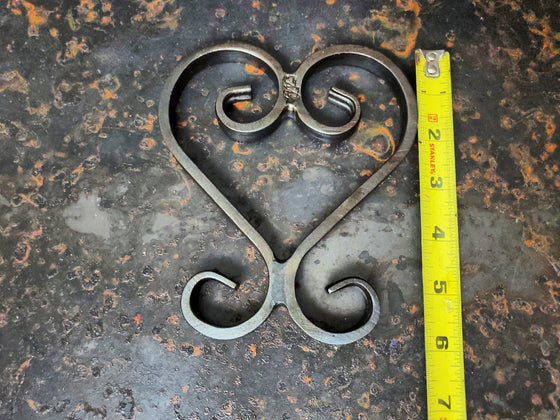 Hand forged Heart Trivet