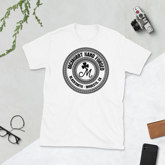 Old "Blacksmith Modesto, CA" Logo Short-Sleeve Unisex T-Shirt